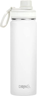 DRINCO Stainless Steel Water Bottle Spout Lid Vacuum Insulated Double Wall Water Bottle Wide Mouth (40oz 32oz 22oz 18oz 14oz) Leak Proof Keeps Cold or Hot (22 oz, 22oz Artic White) by CozyNest Decor
