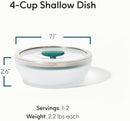 Anyday 4-Cup Microwave Cookware & Glass Container with Glass Lid, Plastic-Free Shallow Food Storage | Stackable Airtight Steamer with Vented Lid for Microwave-Safe Reheating, Steaming Vegetables by TinyTreasures Baby Boutique