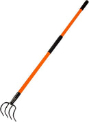 Cultivator for Gardening, 4 Tines Garden Cultivator with Fiberglass Handle, 58 Inches by GreenHaven Gardens