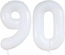 GOER Number 90 Balloons for 90th Birthday Party Decorations,42 Inch Jumbo Foil Helium Balloons for 90th Anniversary (White) by TinyTreasures Baby Boutique