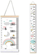 Kids Growth Chart, Wood Frame Fabric Canvas Height Measurement Ruler from Baby to Adult for Child's Room Decoration 7.9 x 79in (7.9 x 79in, Rainbow) by TinyTreasures Baby Boutique