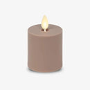 Luminara Outdoor Votive Flameless LED Candle, Timeless Taupe 2" x 3.2", Moving Flame Battery Operated Timer Remote Ready IPX4 Matte Plastic Finish by GreenHaven Gardens