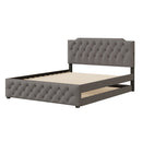 Upholstered Platform Bed With Trundle And 2 Sets Of USB Ports On Each Side, Fabric by Unique Piece Furniture