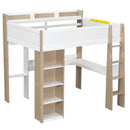 Loft Bed With Built In Storage Shelves, Clothes Rail, And Desk by HouseOfZazla