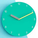 Stephanie Imports Modern Minimalist Teal & Yellow Wall Clock by CozyNest Decor