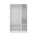 3-Door Shutter Wardrobe with shelves, White