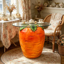 Carrot Shaped Side Table with Glass Top