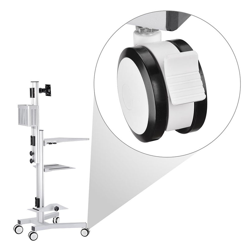 Yescom Mobile Computer Cart Lockable Swivel Caster Wheels 2Pcs
