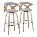 Gardenia - Contemporary Fixed Height Barstool With Swivel With Round Footrest (Set of 2) by HouseOfZazla