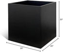 Galvanized Steel Planter Box Black Metal Planter Large Square Indoor Outdoor Planters Cube Steel Heavy Duty Flower Pot 20Inch Powder Coating Modern Commercial Residential for Patio, Deck, Yard, Garden by CozyNest Decor