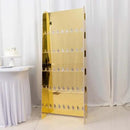 Tableclothsfactory Gold Mirror Finish 5-Tier Wine Glass Stemware Rack, 40 Champagne Flute Holder Foam Board Wall Stand - 5ft for Party & Decorations by CozyNest Decor