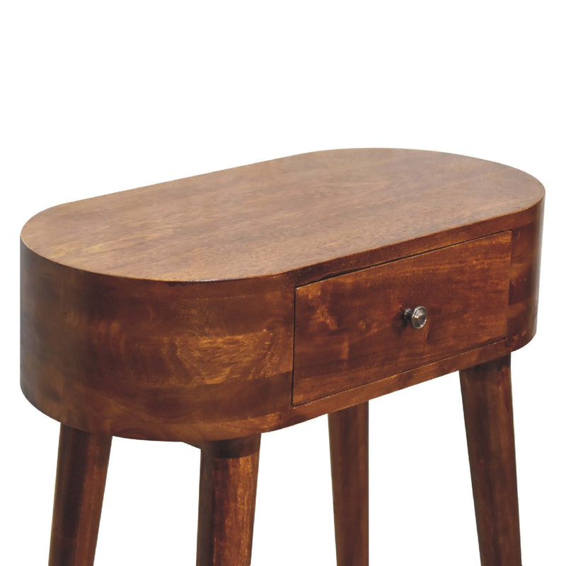 Solid Wood Mini Albion Chestnut Console, 1-Drawer, Nordic Legs, photo 7 of 10
