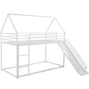 Twin Over Twin House Bunk Bed With Ladder And Slide