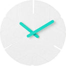 Stephanie Imports Modern Minimalist Hiding White & Teal Green Silent Wall Clock by CozyNest Decor