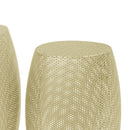 Modern Round Metal Hollow Side Table Set With Openwork Design - Gold by HouseOfZazla