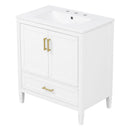 Elegant Fluted Bathroom Vanity With Sink, Soft Close Doors & Drawer by HouseOfZazla