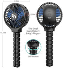HomeLifairy Portable Stroller Fan, USB or Rechargeable Battery Operated with 3 Speeds and 360°Rotate, Cooling Clip On for Baby Crib Travel Car Seat Black by TinyTreasures Baby Boutique