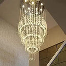 Flashing God D32''X H110'' High Ceiling Chandelier Crystal Raindrop Chandeliers Staircase Large Chandelier Villa Entrance Foyer Ceiling Light High Ceiling Pendant Light Fixture by CozyNest Decor