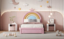 Upholstered Rainbow Design Bed, Princess Platform Bed With Storage Drawer by Unique Piece Furniture