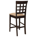 Upholstered Counter Height Stools (Set of 2) - Brown / Beige by HouseOfZazla