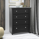 Storkcraft Crescent 4 Drawer Chest (Black) – GREENGUARD Gold Certified, Easy-to-Match Chest of Drawers for Nursery and Kids Bedroom, Dresser Organizer for Children’s Bedroom by TinyTreasures Baby Boutique