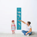 Personalized Canvas Growth Chart for Kids, Height Chart for Kids, Growth Chart Banner with Name (Sea Animal) by TinyTreasures Baby Boutique