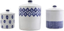 Vietri Viva Santorini Canister Set Decorative Ceramic Kitchen Storage with Lids for Countertop 5 to 7.5 Inch Blue White by CozyNest Decor