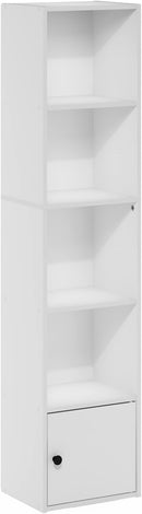 Furinno Luder Shelf Bookcase with 1 Door Storage Cabinet, White by TinyTreasures Baby Boutique