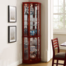 6 Shelf Lighted Corner Curio Cabinet With Adjustable Tempered Glass Shelves And Mirror Back (E26 Light Bulb Not Included) by Unique Piece Furniture
