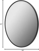 Fabuday Black Round Mirror for Wall 24 inch - Circle Mirror for Bathroom, Entryway, Living Room, Hallway, Vanity Decor, Big Matte Metal Frame Mirror by CozyNest Decor