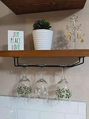 14-Inch Black Wine Glass Rack, Under Cabinet Wine Glass Holder Stainless Steel Stemware Rack - Hanging Stemware Holder for Cabinet Kitchen Bar, Set of 4 by CozyNest Decor