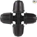 20-Pack Quick-Connect Locking 1/4" Drip Irrigation Tee 4-Way Cross, Upgraded Coupling Connectors, Tee Fittings for 1/4 Inch Irrigation Tubing, Drip Kit (Cross - 20 Pack) by GreenHaven Gardens