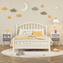 2PC Nightstand With Collapsible Fabric Drawer, 2-Tier Storage End Table, Wood Side Table with Storage Cabinet for Bedroom, Living Room - White