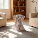 Round Outdoor Geometric End Table - Marble by HouseOfZazla