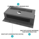 33" Drop In Kitchen Sink With Ledge Workstation, 16 Gauge Stainless Steel - Gunmetal Black by HouseOfZazla