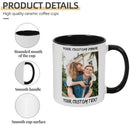 Personalized Coffee Cup with Photo, Logo or Text - Custom Both Sides Printed Mug for Him & Her - Unique Customized Gifts with Names - White/Yellow by TinyTreasures Baby Boutique