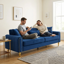 FX-P11-RB 87.4 Inches Upholstered 3-Seater Sofa with Throw Pillows by HouseOfZazla