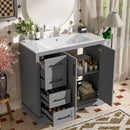 Bathroom Vanity With Sink, Soft Close Doors, Adjustable Shelf & 3 Drawers by HouseOfZazla