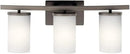 Kichler Crosby 23" Vanity Light in Brushed Nickel, 3-Light Contemporary Bathroom Light with Satin Etched Cased Opal Glass, (23" L x 8.75" H), 45497NI by CozyNest Decor