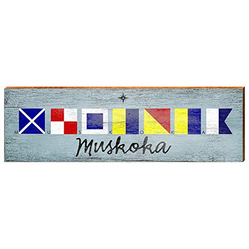 Muskoka Nautical Flags Canada Home Decor Art Print on Real Wood