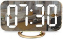 SZELAM Digital Alarm Clock,LED and Mirror Desk Clock Large Display,with Dual USB Charger Ports,3 Levels Brightness,12/24H,Modern Electronic Clock for Bedroom Home Living Room Office - Gold by CozyNest Decor