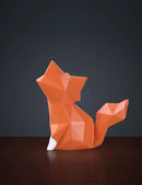 HAUCOZE Fox Figurine Gifts Geometric Sculpture Decor Animal Gifts Statue Polyresin Arts 4.0 inch by CozyNest Decor