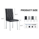 8 piece set of black armless dining chairs brings a touch of elegance and mystery to the dining area with its deep black tone,The grid and buckle design of the back add a vintage yet fashionable touch