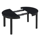 5-Piece Multifunctional Dining Table Set, Farmhouse Dining Set with Extendable Round Table,Two Small Drawers and 4 Upholstered Dining Chairs for Kitchen and Dining Room (Black)