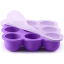 Samuelworld Baby Food Storage Container, 12 Portions x 2.5oz - BPA Free Silicone Freezer Tray with Clip-On Lid for Breast Milk Storage, Homemade Baby Food, Vegetable & Fruit Purees - Purple by TinyTreasures Baby Boutique