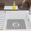 2Pcs Silicone Grid Sink Mat with Central Drain Hole 11.61x13.58Inch Non-Slip Kitchen Stainless Steel Sink Protector Dishwasher Safe