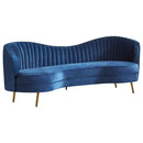 Marsden - Upholstered Recessed Arm Sofa - Blue by HouseOfZazla