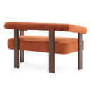 Round Armrest Loveseat (Dark Orange + Brown) by HouseOfZazla