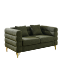 3-seater + 3-seater Combination sofa.Green teddy