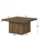 Square Coffee Table With Half Round Base - Brown by HouseOfZazla